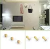 2PCS / Set Nordic Wall Mounted Wood Storage Racks Kitchen Utensil Bath Towel Shelf Punch-free Hooks Home Organization Wooden Clothes Hook