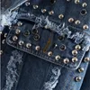2019 Designer Runway Punk Pojkvän Beading Denim Jacket Women Casual Jean Coat Loose Outwear Vintage Female Jeans Jackets Femme8489404