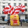 6m High Large Colorful Inflatable Christmas Candy Cane Gift Box For Shopping Mall Christmas Promotion Event