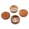 Tobacco Herb Grinder Wooden Grinder Hand Mill Smoking Crusher for Dry Herb4 Parts Drum Style 50mm 63mm2274841