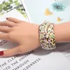 FÜHLEN SIE EINFACH FÜHLEN Harz Acryl Leopard Print Armreif Armbänder Für Frauen Mädchen 2019 Trendy Neue Mehrfarbige Offene Boho Schmuck