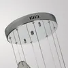 新しい現代雨滴ペンダントライト階段LEDクリスタルペンダントランプアルミランプヴィラダブルエントリービル照明110V 220V