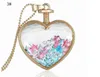 Gedroogde bloem ketting zilver goud geheime tuin kristal hart parfum fles hanger kettingen mode-sieraden voor vrouwen DHL gratis