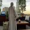 Moslim Vrouwen borduren open vest Maxi jurk katfan abaya dubai kimono gebed dienst islamitische kleding Lange Gewaad Tuniek Arabische