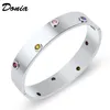 Donia Smycken Lyx Bangle Party Överdriven Europeisk och Amerikansk Mode Wide Edge Colored Zircon Designer Armband Present