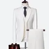 Abito da uomo 2020 Business Casual Abiti Set Moda per la cerimonia nuziale Blazer maschili Cappotto Pantaloni Gilet Giacca Pantalone Vest Suit Slim Fit