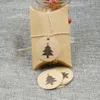 3*3cm round shape kraft christmas tree gift tag 500pcs +500 string for christmas favors/baby toy display package