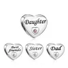 New style Charm heart Beads Family Member Friend Dad Sister Daughter Charms Fit for Necklace bracelet DIY Jewelry Accessories Gift