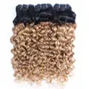 T1B27 water wave hair bundles honey blonde with dark roots 3pcs virgin Brazilian Indian Peruvian Malaysian human extension