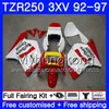 키트 YAMAHA TZR 250 3XV YPVS TZR-250 92 93 94 95 96 97 245HM.3 TZR250RR RS TZR250 화이트 핫 1992 1993 1994 1995 1996 1997 페어링