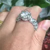 choucong Elegant Flower Ring 925 sterling Silver Claw set 3ct diamante Fidanzamento Wedding Band Anelli per gioielli da donna