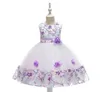 2-8 anos velho vestido infantil novo laço costura garotas princesa vestido no vestido de noite de aniversário infantil