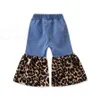 Filles Jeans Patchwork Leopard Flare Jeans Pantalon Designer Pantalon Pantalon Jean Enfants Boutique Vêtements Enfants Vêtements RRA1950
