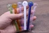 Wholesale Glass Oil Burner Pipe Mini Spoon Hand Pipes Colorful thick Pyrex Oil Burner Smoking tobacco Pipes cheapest price on dhgate
