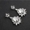 2020 nouveau brillant mode cristaux boucles d'oreilles de mariée strass longue goutte boucle d'oreille pour les femmes bijoux de mariée cadeau de mariage pour les demoiselles d'honneur