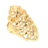 Anello d'oro di Dubai Anello di fidanzamento color oro Anello da dito regolabile per design nigeriano africano etiope