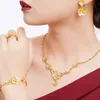 158s 3 pezzi Braccialetti e orecchini per la collana di gioielli da sposa e orecchini per la spiccata di alta qualità da sposa oro puro.