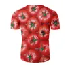 Мужские футболки helite Клубничная футболка Fresh Fruit Funt Fruit 3d Print Fit Summer Men Casual одежда Смешная фитнес-топы с короткими рукавами футболка