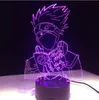 Anime Naruto Kakashi Hatake Figura Decorazione della camera da letto per bambini Tavolo Cafe Lampada da ufficio Luce notturna Ragazzi Bambino Bambini Ringraziamento Festiva249U