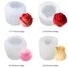 Flower Silicone Mold rosa Mousse Mousse Bolo Molde de Gelo Esfera Heart Soap Candle Fazer ferramenta