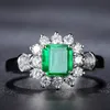 Vintage 100 925 bijoux en argent Sterling bague émeraude naturelle pierres précieuses diamant anneaux pour les femmes taille 5125063628