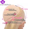 Transparent 613 Blonde Curly Lace Frontal Wigs Brésilien Long Lace Front Simulation Perruque de Cheveux Humains Pré-Plumé Deep Wave Perruque en Dentelle Synthétique
