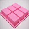 Caketools 6 holtes Handgemaakte rechthoekige siliconen zeep schimmel chocolade koekjes schimmel cake decorating fondant mallen