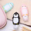 100PCS 90ml Penguin Silicone Refillable Bottle creams Makeup Product Travel Tubes Lotion Points Shampoo bath Container