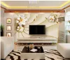 3d Wallpaper walls New European Embossed Floral TV Living Room Background Wall Decoration Wallpaper