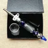 10mm 14mm gezamenlijke nector collector kits mini-rokende buizen met titanium tip dab olierigs stro glazen schotel nc verzamelaars kleine bong