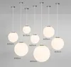 Lampade a sospensione moderne per interni Lampada a sospensione a LED con sfera in vetro bianco Soggiorno Sala da pranzo Bar Illuminazione domestica Lampade a sospensione (DX-50)