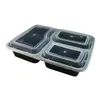 Thicken Disposable Lunchbox Rechthoek Plastic Bento Lunchbox voor Magnetron Verwarming Container