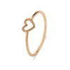 Oca-out coração anéis New Simplicidade do coração do pêssego banhado a ouro prata Tamanho 6 a 10 com incrível qualidade de