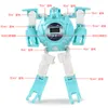 EMT QT5 Children Cartoon Transformable Robot Watch Timer Kid Toy Electronic Wrist Watch Various Colors Christmas Birthday Gif8884043