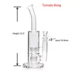 Glass Bongs Vortex Double Hookahs Cages Percolator Pipe Dab Rig Matrix Sidecar Bubbler with Color Handle Bowls for Smoking