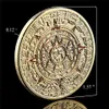 5pcs Gedenkmünzhandwerk mexikanische Antike Maya Aztec Kalender Vorhersagekultur Challenge Token Badge1264235