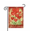 Bandera de jardín con estampado Floral de estilo mixto, 120 Uds., bandera colgante de poliéster DIY para patio, decoración de casa, banderas portátiles