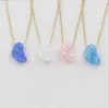 Natural Opal Resin Baby Feet Pendant Necklace for Women Fashion Jewelry Ocean Blue Foot Wedding Necklaces Birthday gifts