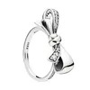 NEW 925 Sterling Silver Gorgeous bows RING Set Original Box for Pandora Luxury Fashion CZ Diamond Wedding Gift Ring