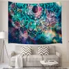 Psychedelic mandala tapestry vägg hängande bohemisk hippie vägg tapestry hem sovrum bakgrund konst dekor matta tapestry filt2384