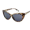 Top Women's men's new fashion sunglasses men and women cat eye glasses round face leopard sunglasses designer brand gradient UV400 lens