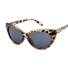 Top Damska męska Nowa Moda Okulary Nieprzewodowe Mężczyźni I Kobiety Kot Okulary Okulary Okrągła Twarz Leopard Sunglasses Projektant Marka Gradient UV400 Obiektyw