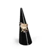 10PCS / porciones popular de la manera Mini acrílico dedo de la joyería del sostenedor del soporte del anillo de Triángulo de cono exhibición de la joyería del estante del estante