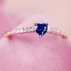 Blue Rings Cubic Zircon Stone Heart Ring for Women Girl Rose Gold CZ Crystal Bague Engagement Wedding Jewelry anillos mujer S3