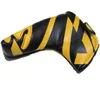 Hoge kwaliteit Golf Blade Putter Cover Headcover met PU-leer Ja Gedrukt patroon Custom Design voor alle standaard putters, zwart