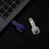 Bulk 200st 2GB USB 2.0 Flash Drives Metal Key Shape Flash Memory Stick Blank Media för dator Laptop MacBook Thumb Pen Drives Multicolors