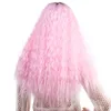 Синтетическая глубокая волна WIG 26 "Длительная смесиная зола белокурая высокая плотность Температурные парики для женщин Безлистый волнистый парик косплеи