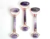 Natural Chakra Amethyst Massage Stone Carved Reiki Crystal Healing Gua Sha Beauty Roller Facial Massor Stick