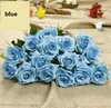 Multi-layers silk rose Artificial flowers For Wedding Decorations red/pink/blue/white colors Single stem Rose wedding decorative fllowers