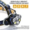 8 LED T6 COB Headlamp USB Rechargeable 18650 Battery Headlight Head Torch with Charger Gift Box Waterproof Super Bright for Fishing Camping